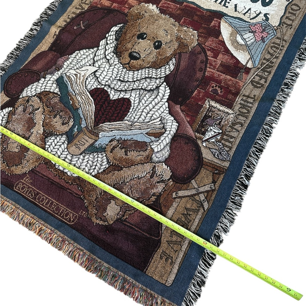 Boyds Bears Collection "How Do I Love You" Collectors Woven Tapestry Throw 50x65 - Picture 2 of 6